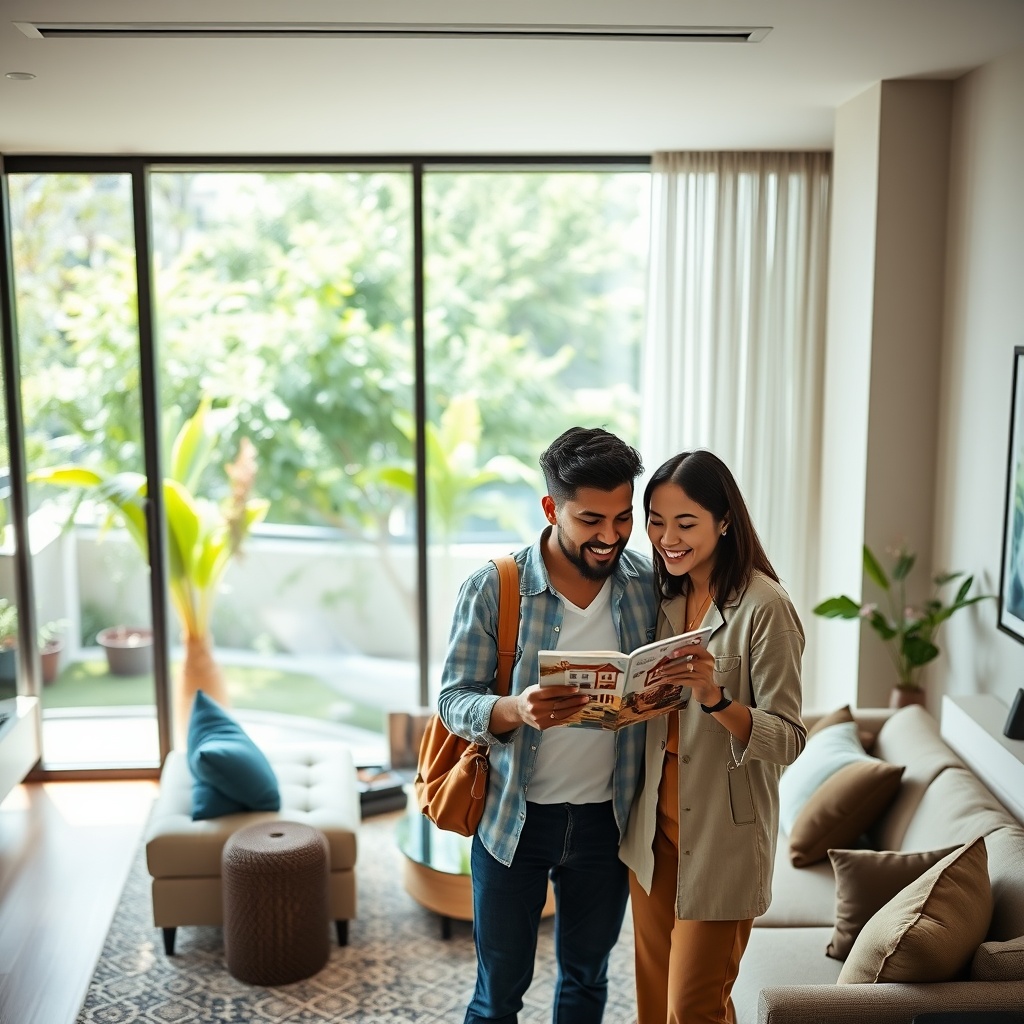 First-time home buyers exploring housing options